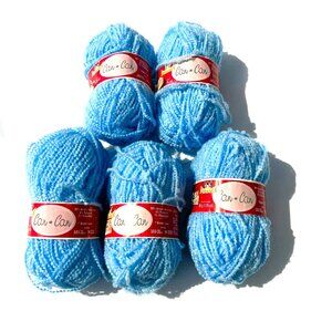 Phentex Can Can Yarn Lot of 5 103 yards each Cloud Blue